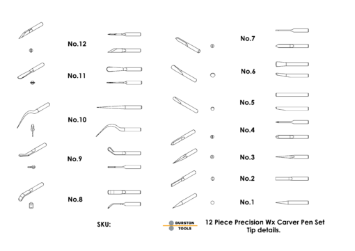 12-Piece Precision Wax Carving Pen Set – Factory Special