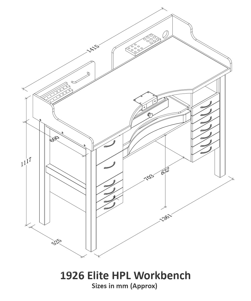 Elite HPL Jeweller’s Workbench – Factory Second