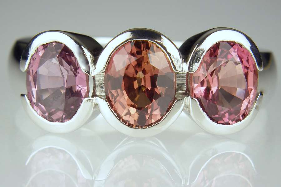 Brown Sapphire ring in palladium