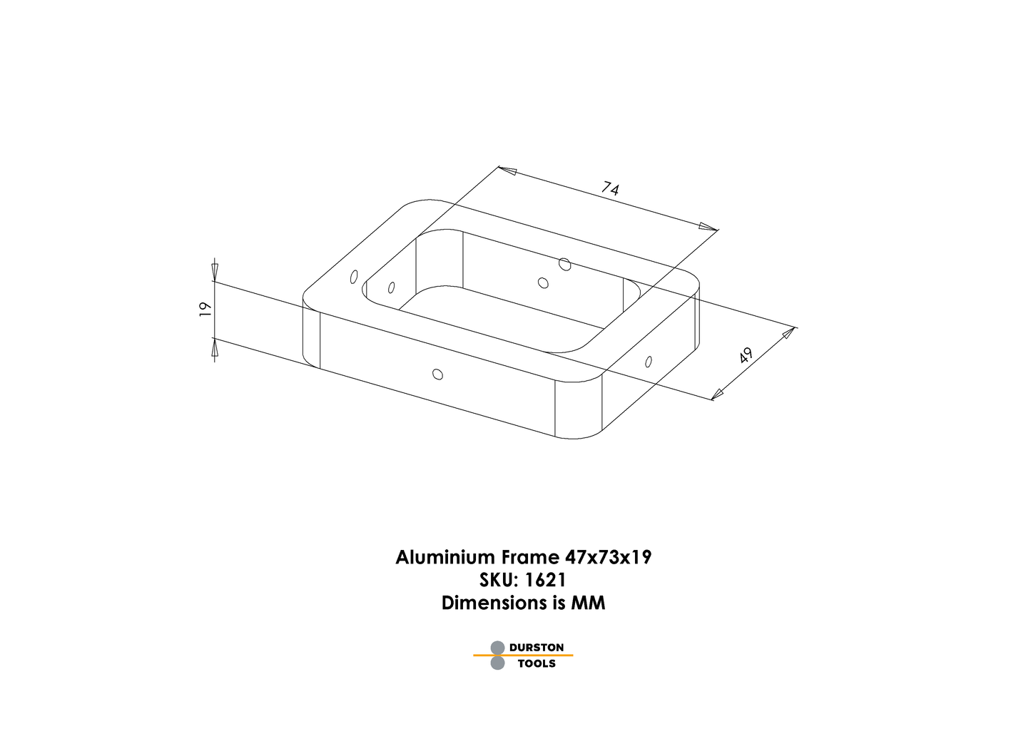 Aluminium Frame 47 x 73 x 19