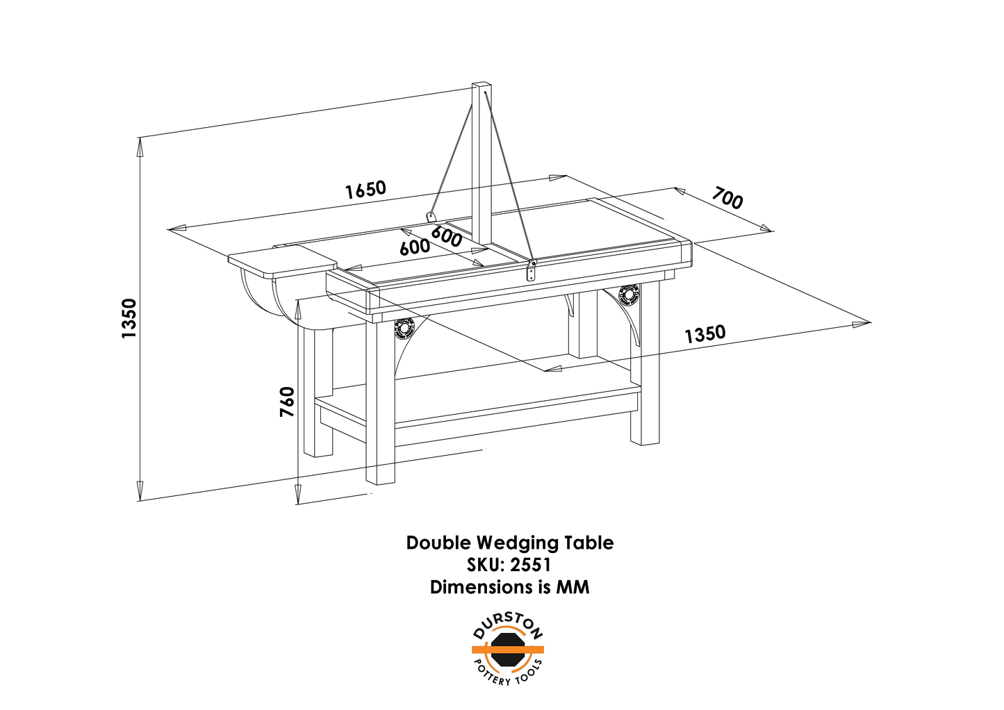 Double Pottery Wedging Table