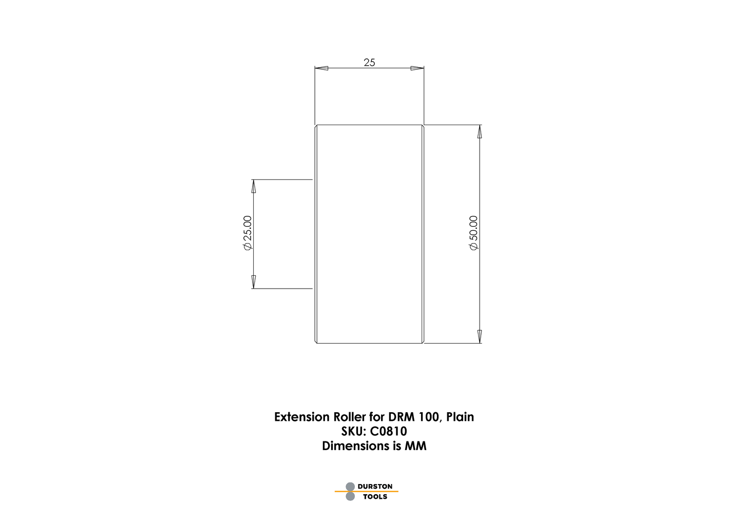 Extension Roller Plain for DRM 100