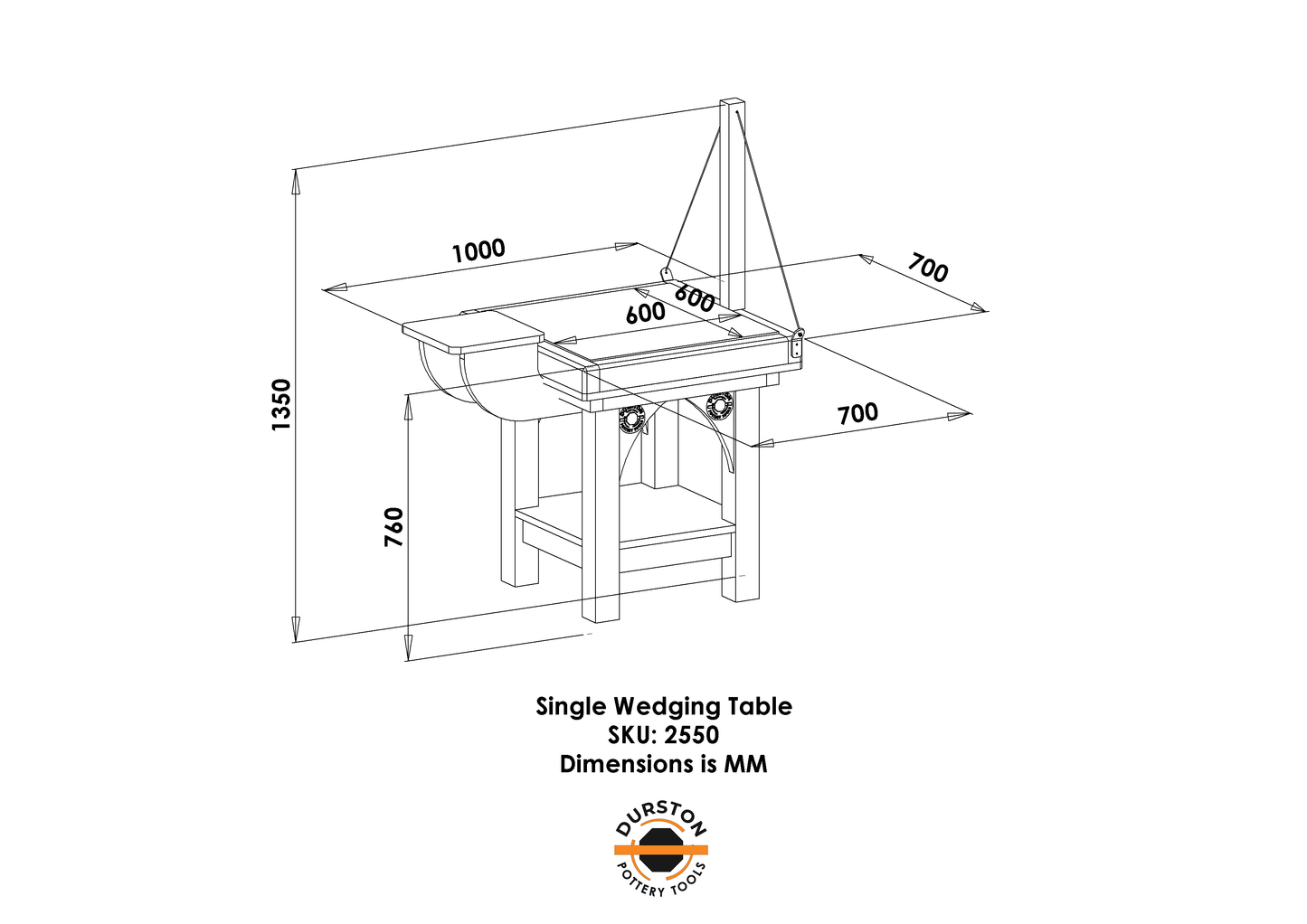 Single Pottery Wedging Table