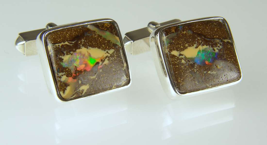 Boulder opal cufflinks