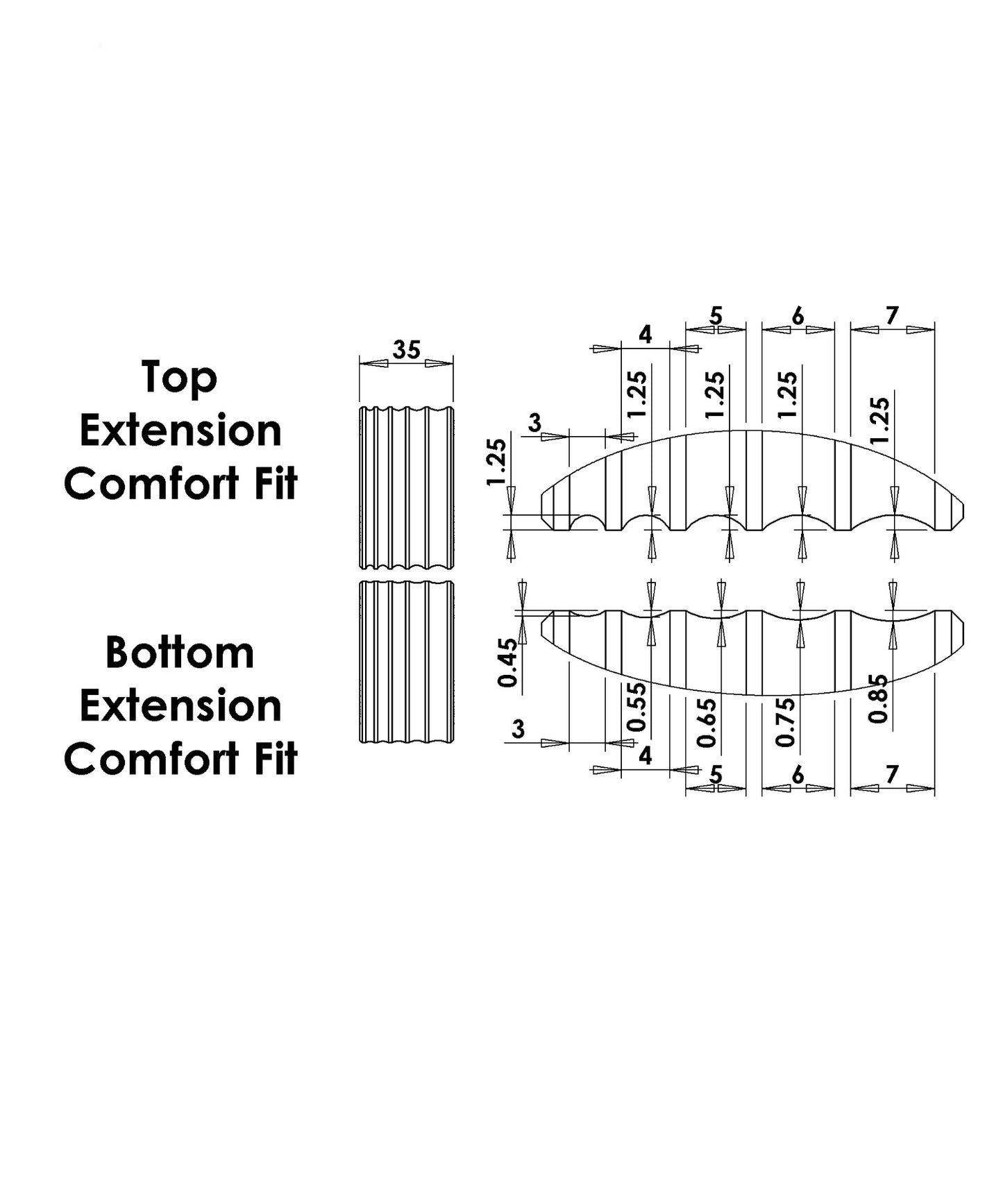 Comfort Fit Extension Rollers (Pair) DRM 130 Agile Elite 140)