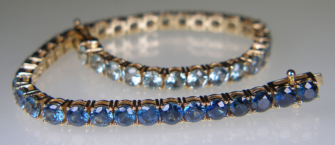 Montana sapphire bracelet in 14ct yellow gold
