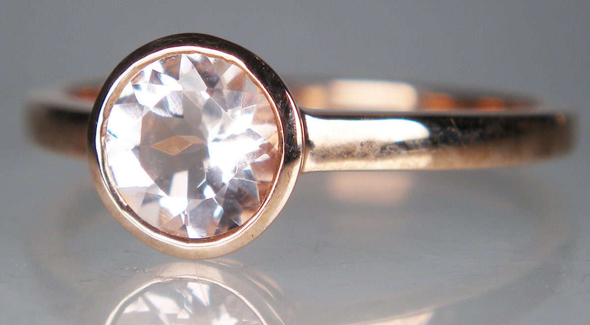 Morganite ring in 9ct rose gold