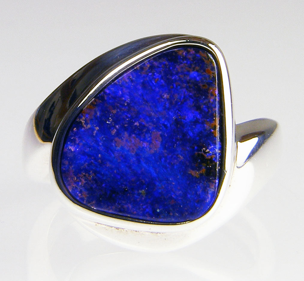 Boulder opal ring