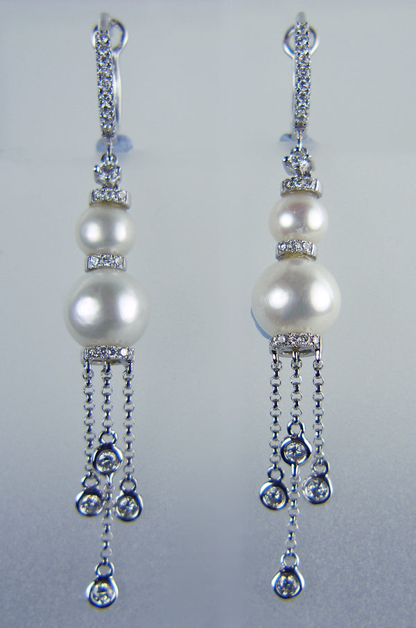 Pearl and Diamond Earrings