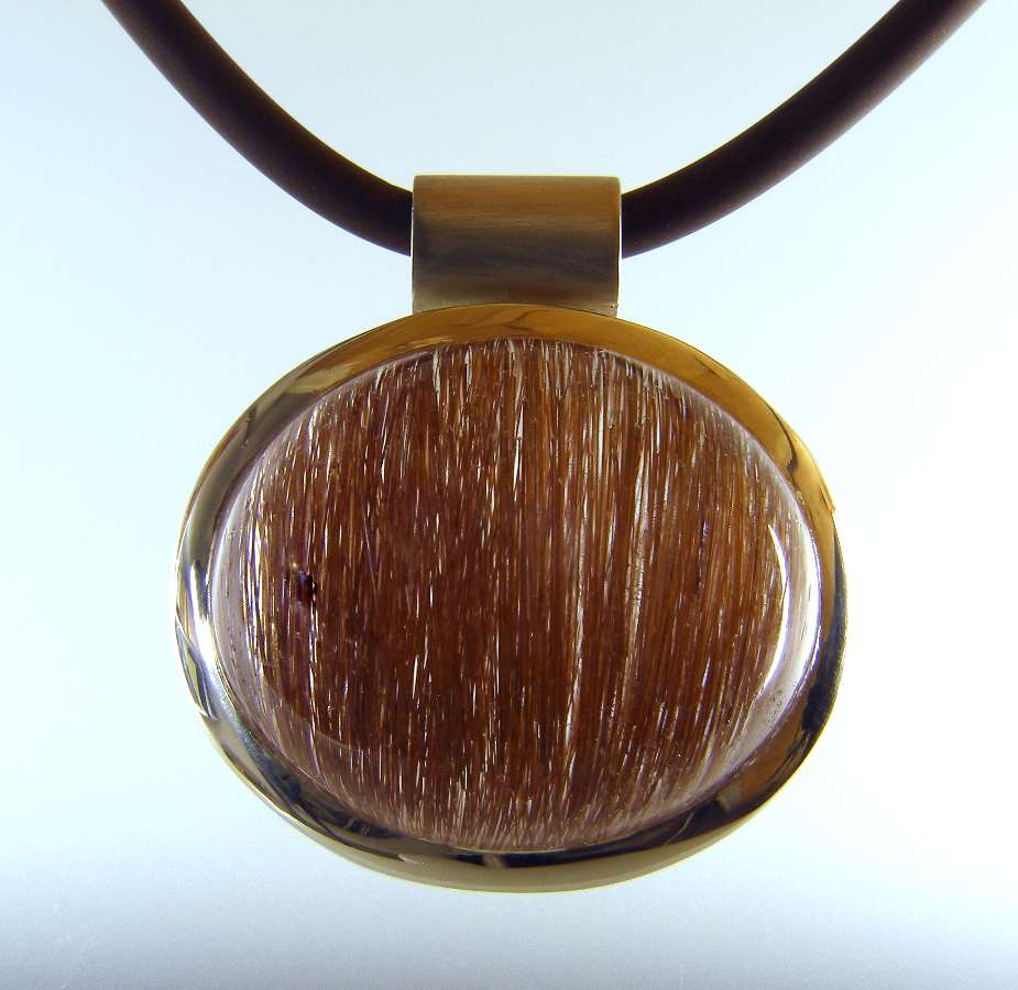 Rutilated quartz pendant in silver