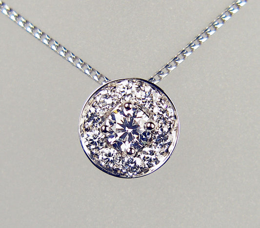 Diamond slider pendant in 18ct white gold