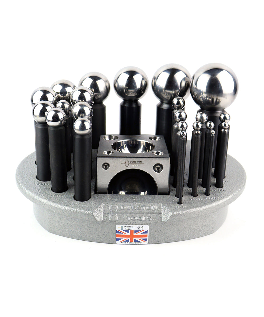 24 Punch Dapping Set with Square Block and Storage Tray