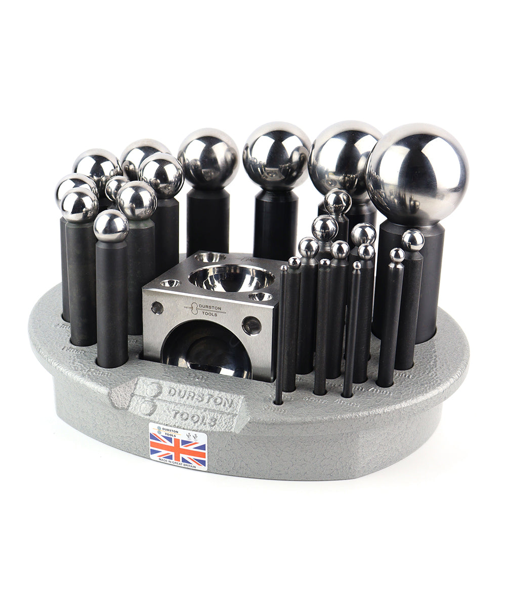 24 Punch Dapping Set with Square Block and Storage Tray