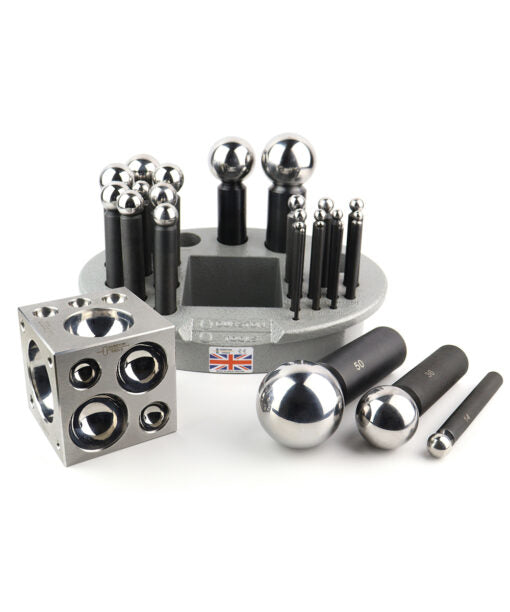 24 Punch Dapping Set with Square Block and Storage Tray