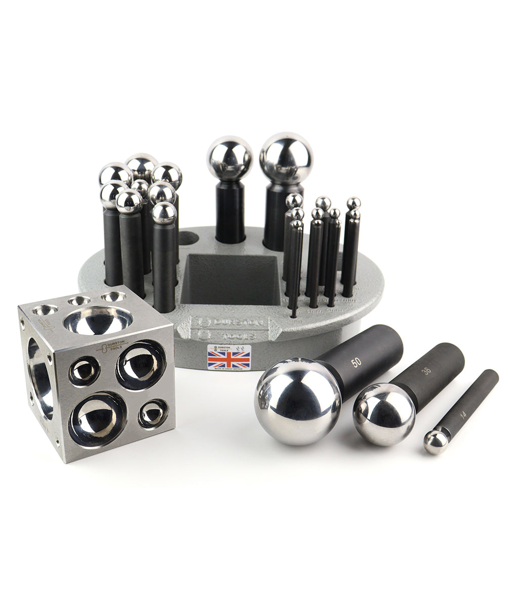 24 Punch Dapping Set with Square Block and Storage Tray