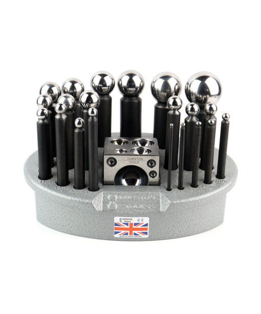 21 Punch Dapping Set with Square Block and Storage Tray