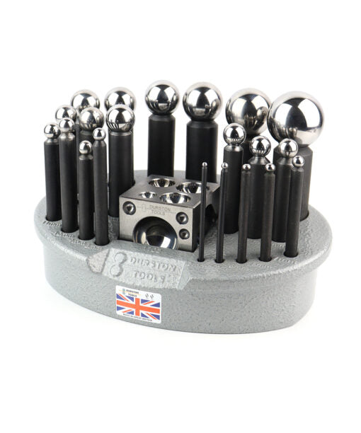21 Punch Dapping Set with Square Block and Storage Tray