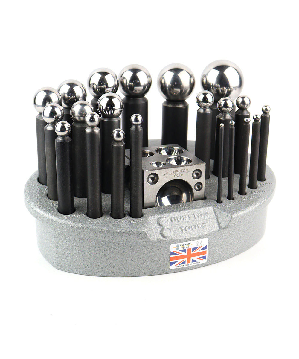21 Punch Dapping Set with Square Block and Storage Tray