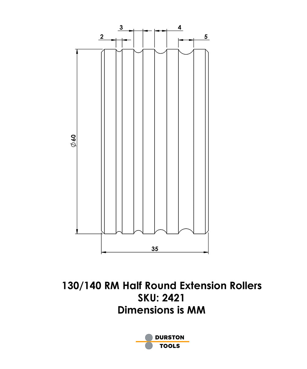 Half-Round Extension Roller for DRM 130/ 150 /  Elite 140