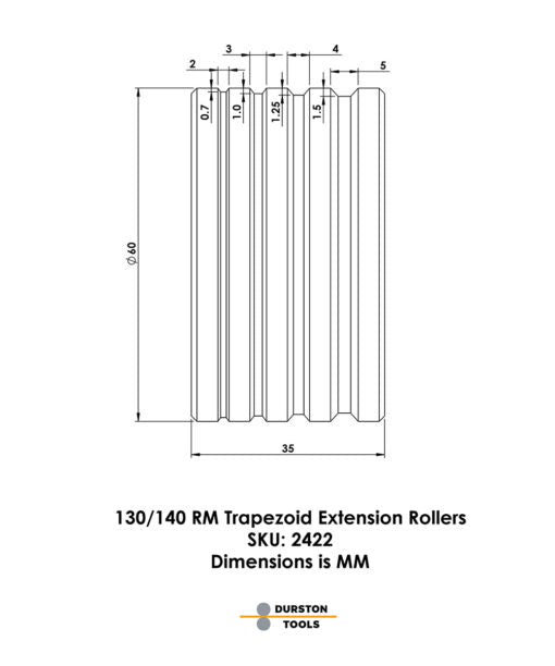 Trapezoid Extension Roller for DRM 130 / 150 / Elite 140