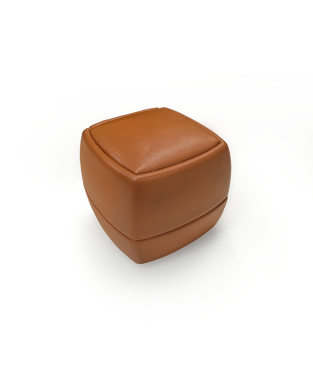 Genuine Leather Ring Box – Brown