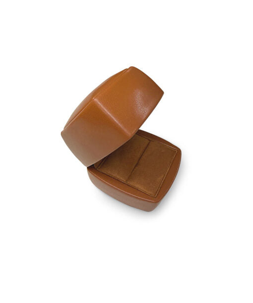 Genuine Leather Ring Box – Brown