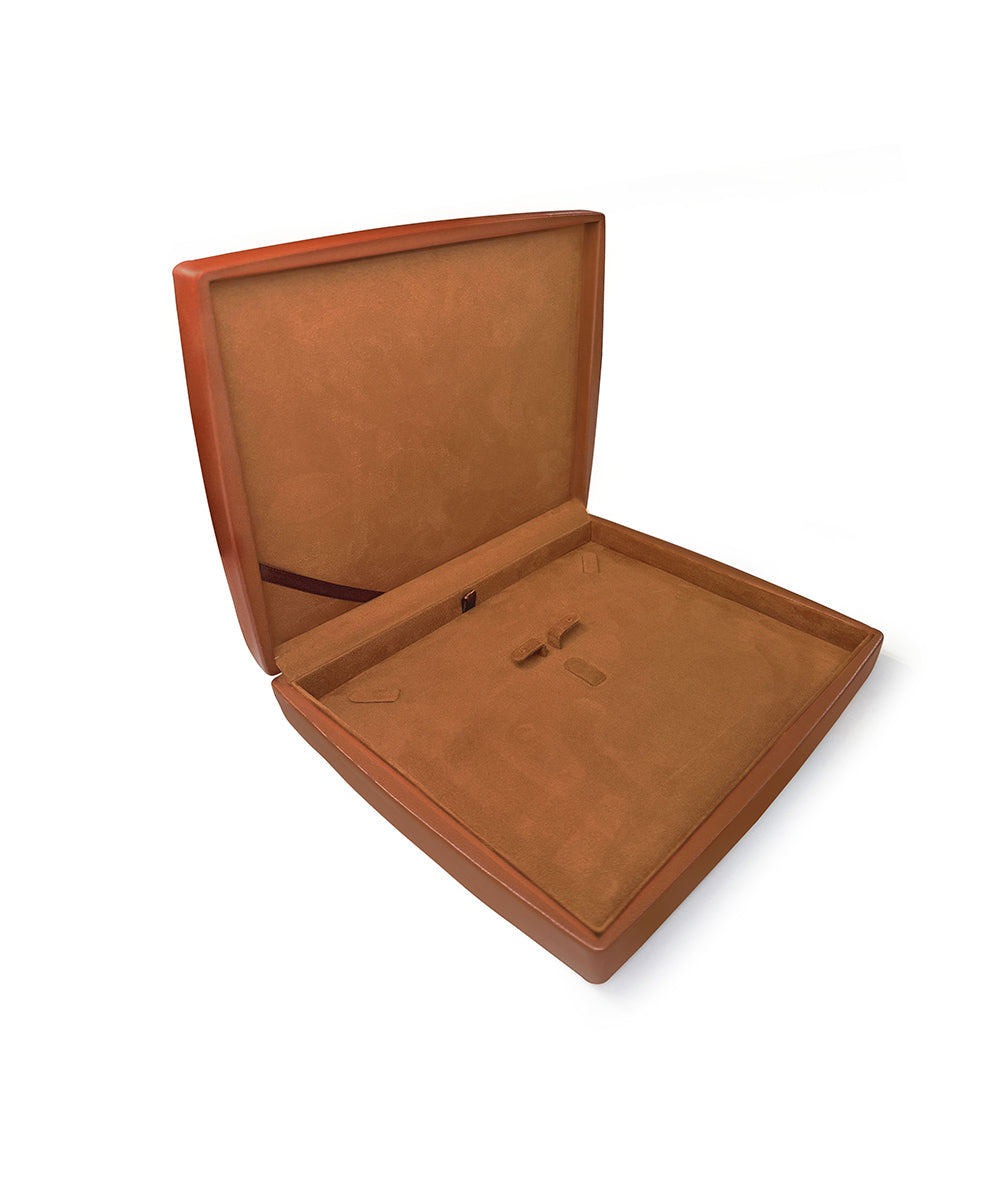 Genuine Leather Jewellery Set Box – Brown