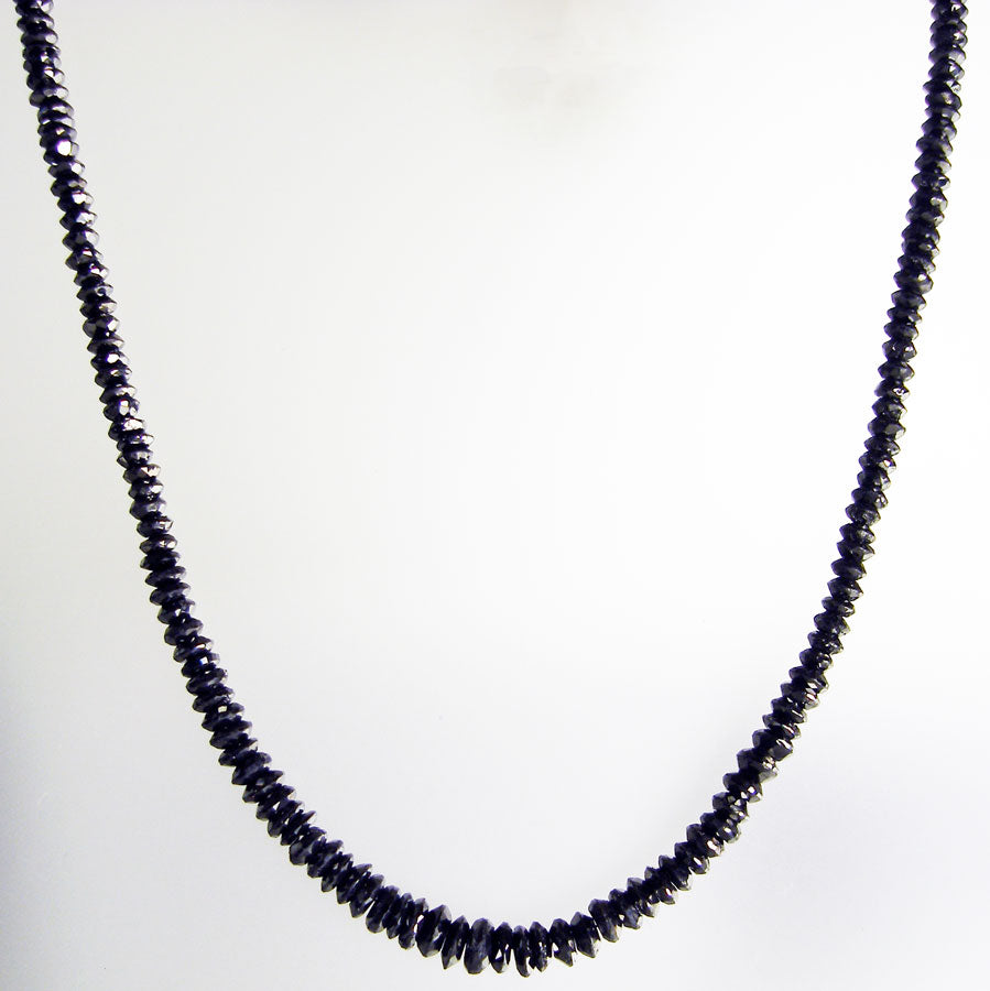 Black diamond slice necklace