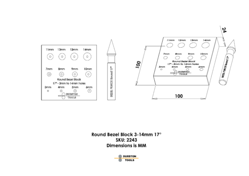 Round Bezel Block 3-14mm 17°
