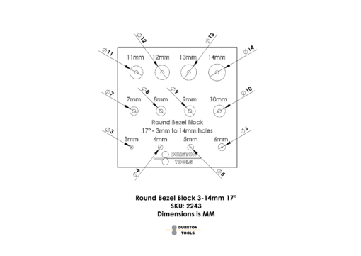 Round Bezel Block 3-14mm 17°