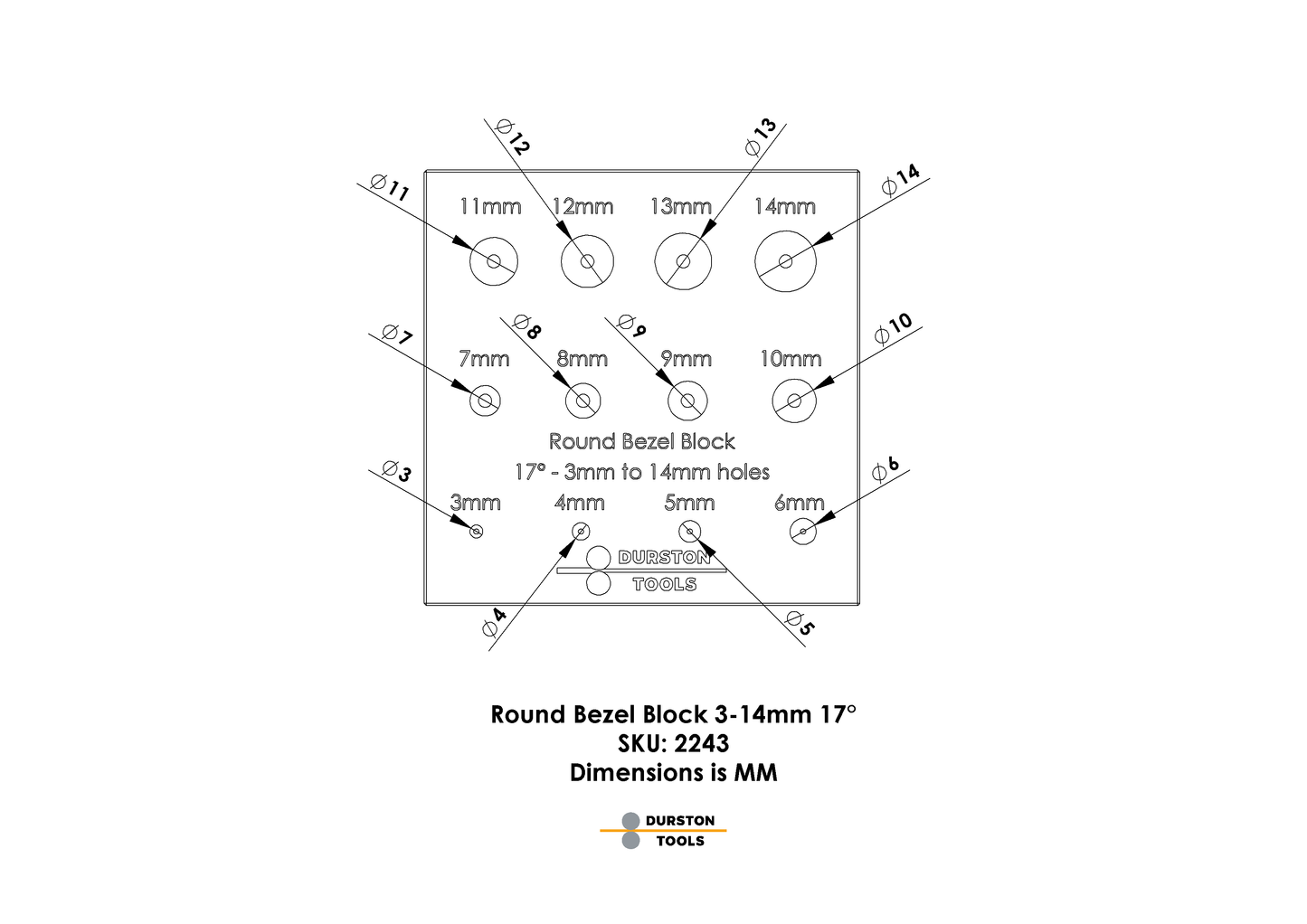 Round Bezel Block 3-14mm 17°