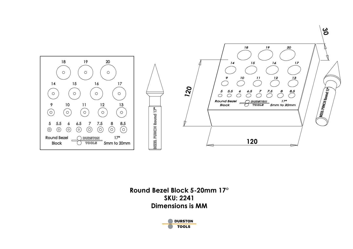 Bezel Block – Round 5-20mm 17°