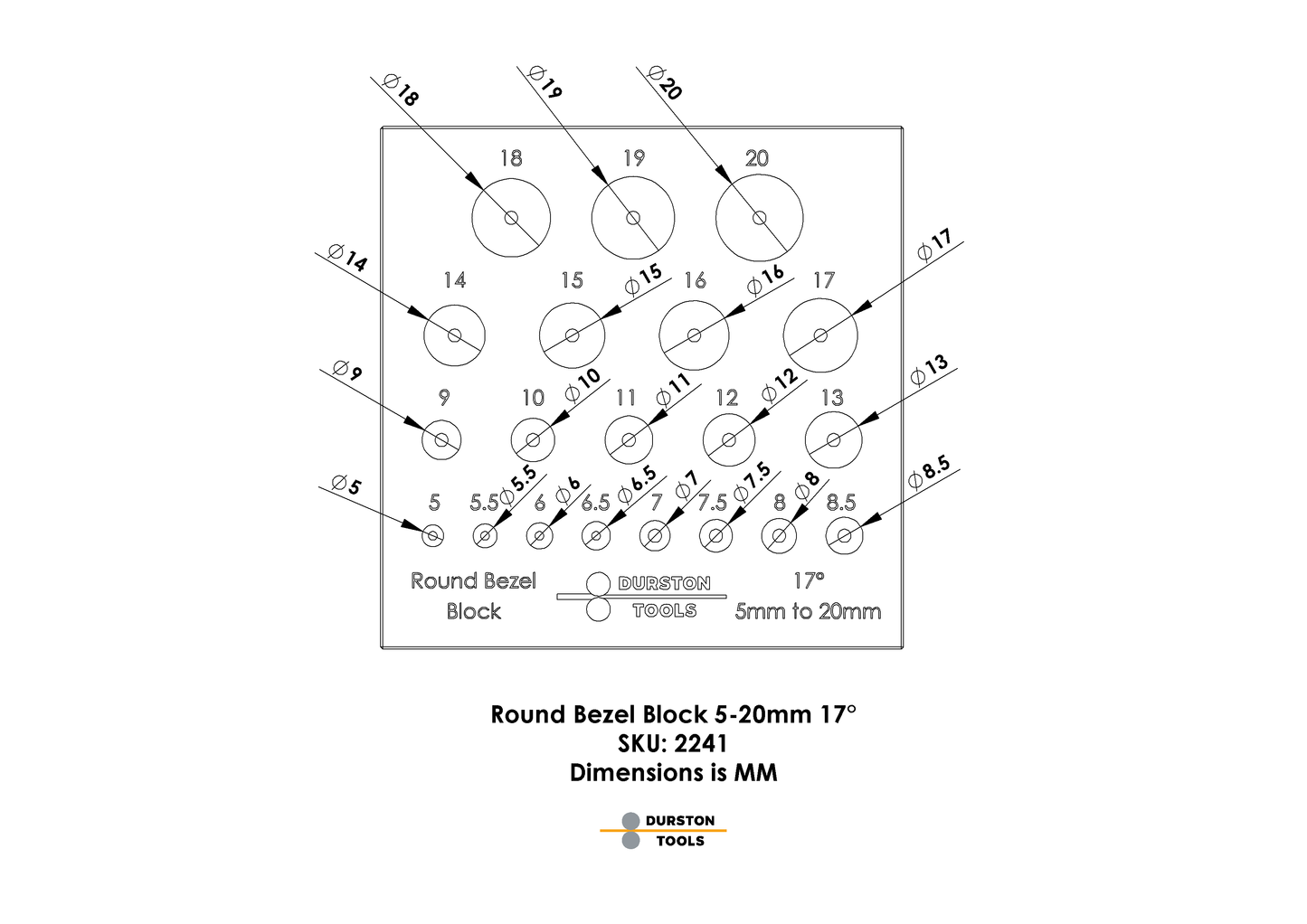 Bezel Block – Round 5-20mm 17°