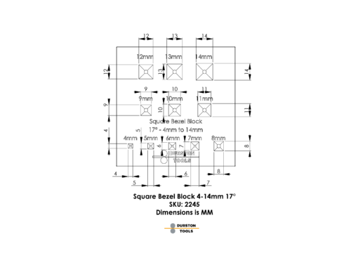 Square Bezel Block 4-14mm 17°