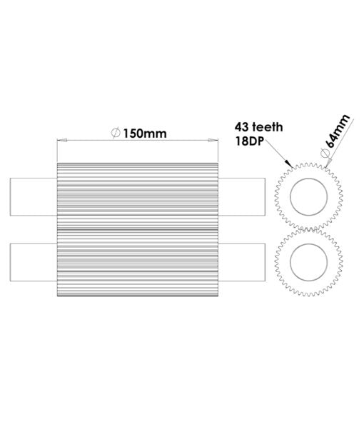 Set of replacement DRM Corrugated 150 Rolls