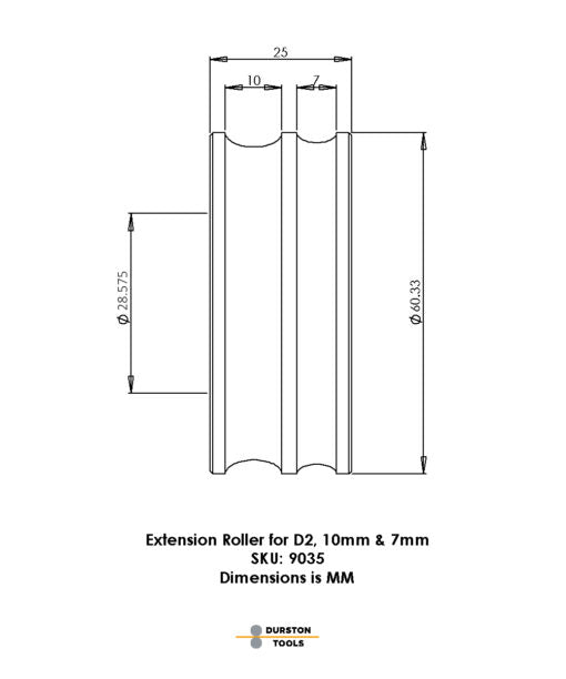 Extension Roller 10 & 7mm for Double Rolling Mills