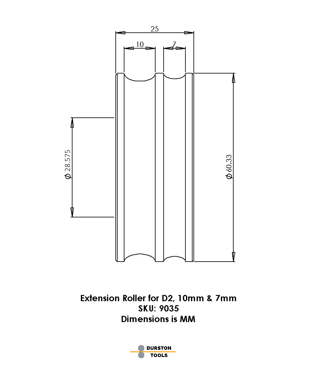 Extension Roller 10 & 7mm for Double Rolling Mills