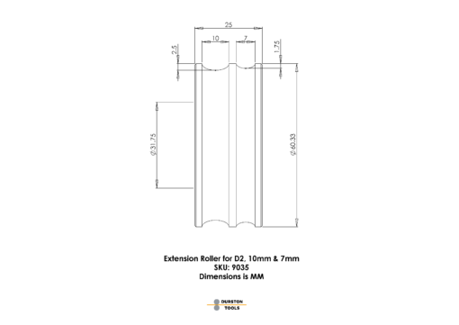 Extension Roller 10 & 7mm for Double Rolling Mills