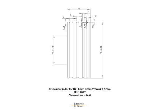 Extension Roller 4, 3, 2 & 1.5mm for Double Rolling Mills