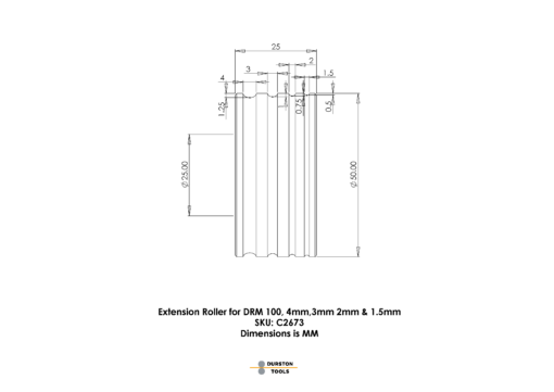 Extension Roller 4, 3, 2 & 1.5mm for DRM 100