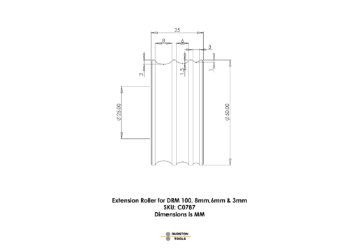 Extension Roller 8, 6 & 3mm for DRM 100