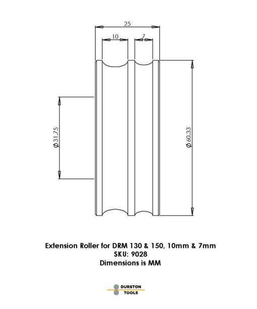 Extension Roller 10 & 7mm for DRM 130 and DRM 150