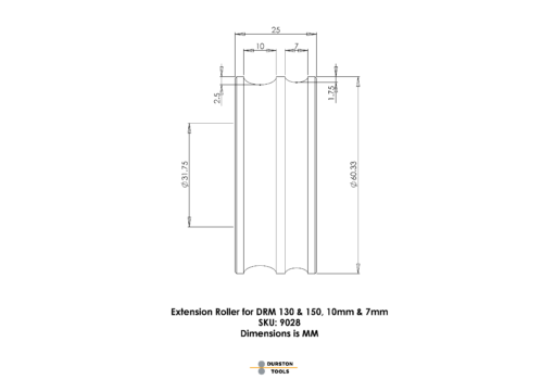 Extension Roller 10 & 7mm for DRM 130 and DRM 150
