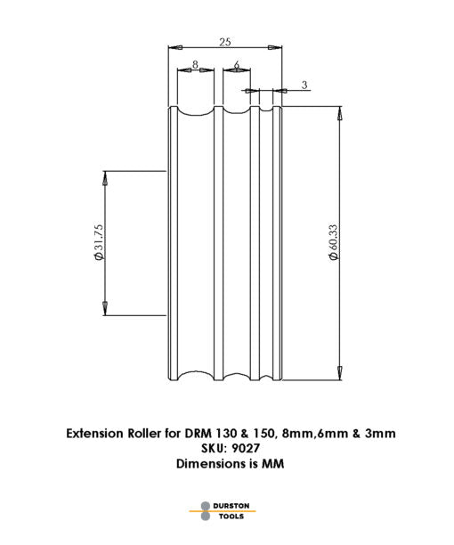 Extension Roller 8, 6 & 3mm for DRM 130 and DRM 150