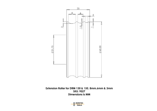 Extension Roller 8, 6 & 3mm for DRM 130 and DRM 150