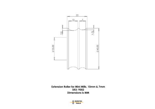 Extension Roller 10 & 7mm for Mini Mills