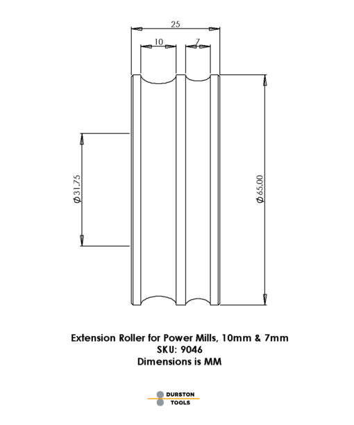 Extension Roller 10 & 7mm for Power Mills