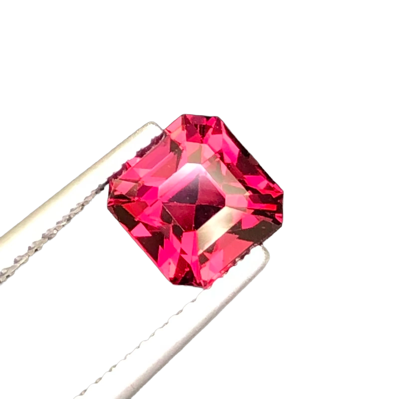 2.25 CT New Tanga Mine Natural Garnet Asscher Shape From Tanzania Unheated
