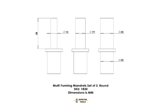 Multi Forming Anvil Mandrels Set of 3 – Round