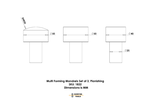 Multi Forming Anvil Mandrels Set of 3 – Planishing